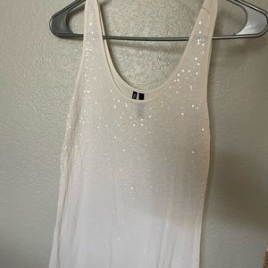 XS, cream color, sequined tank top, Maurice’s